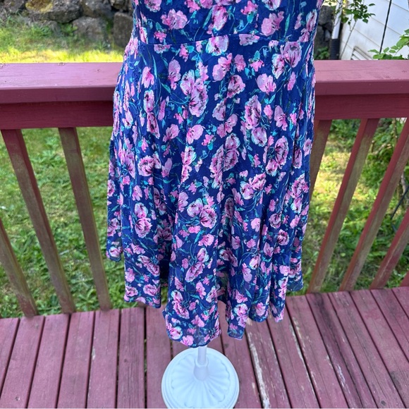 Rebecca Taylor Blue Floral Silk Dress - Picture 5 of 12